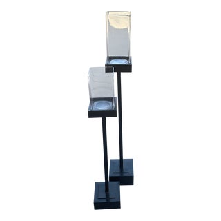 Tall Floor Candle Holders-A Pair For Sale