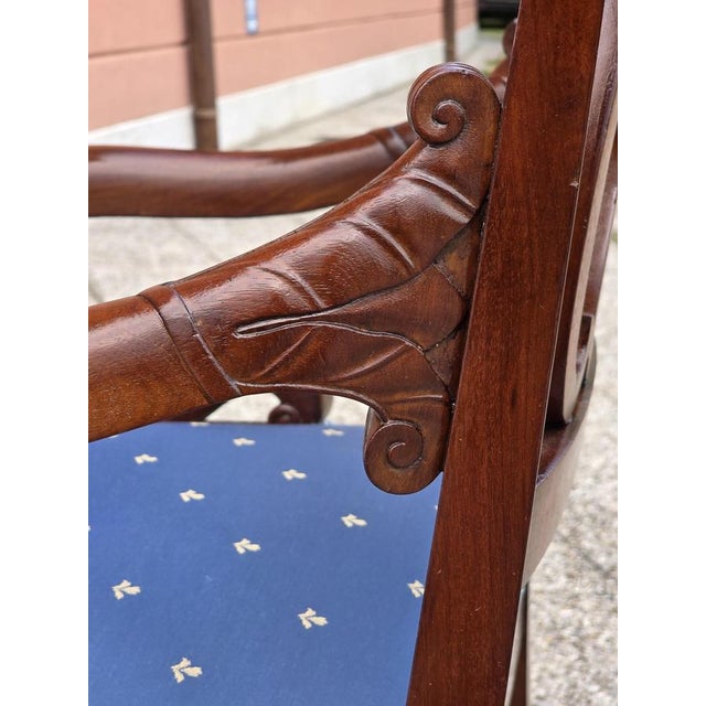Early 19th Century Empire Armchair in Carved Mahogany, 1820 For Sale - Image 5 of 10