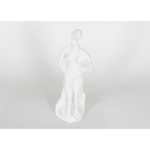 Free Form White Plaster Sculpture, Female Figure Sculpture For Sale - Image 4 of 5