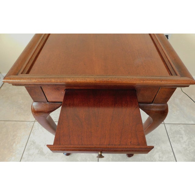 Vintage Mid 20th Century Solid Mahogany Wood Accent Writing Table Pull