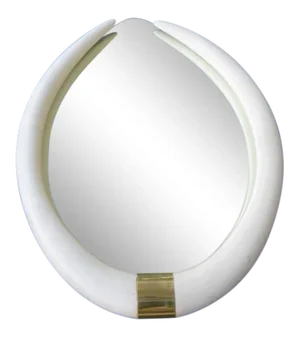 1970's Hollywood Regency Faux Tusk Mirror