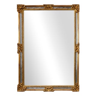 Mid-Century Rectangular Gilt Mirror from Deknudt, Belgium, 1980s For Sale