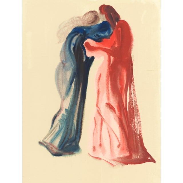 Abstract 1963 Dalí Divine Comedy Engraving Purgatoire Chant 29 "Dante Et Béatrice" (Dante Et Beatrice) For Sale - Image 3 of 9