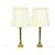 Baroque Hollywood Regency Lamps with Brass Pillar Column, 1950s, Set of 2 For Sale - Image 3 of 18
