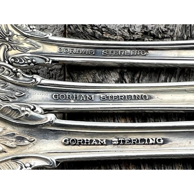 Late 20th Century Gorham Sterling Silver King Edward 4 Piece Place Setting - No Monograms For Sale - Image 5 of 5