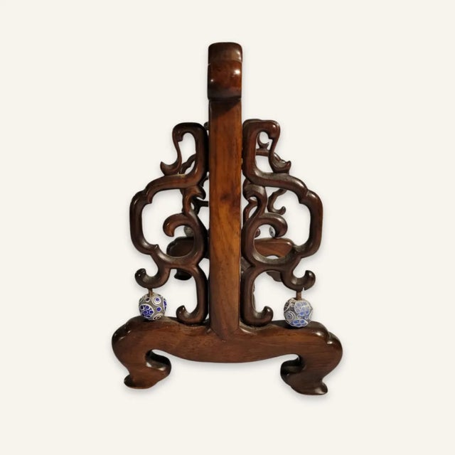 19th Century Chinese Wood Screen With Applied Decoration For Sale - Image 6 of 9