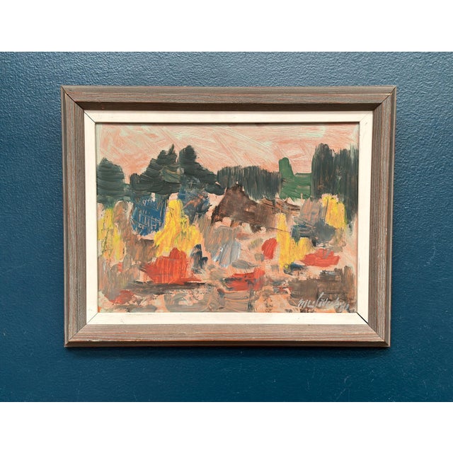 Nils Söderberg, Abstract Landscape, 1960s, Oil Painting on Panel, Framed For Sale - Image 9 of 15