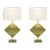 Italian Design Contemporary Brutalist Cast Bronze Double Lit Lamps - a Pair - in Showroom For Sale