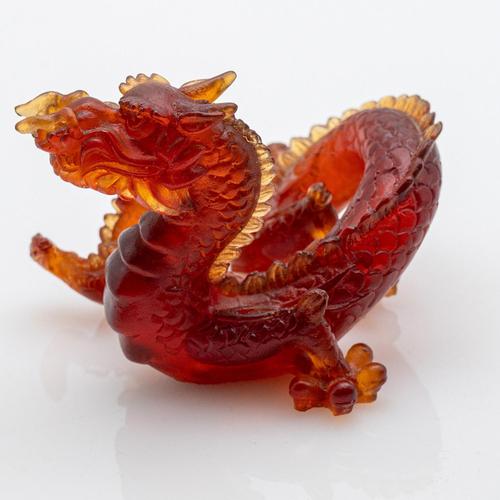 Brown, Green, Clear and Violet Art Glass Dragon Sculptures from Daum, France, 1970s For Sale - Image 15 of 18
