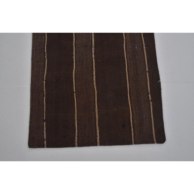 Brown 1950s Turkish Oushak Hallway Kilim Runner For Sale - Image 8 of 10