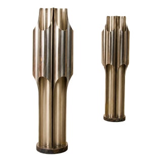 Large Model 2393 Orgue Lamps by Maison Charles, France, 1970, Set of 2 For Sale
