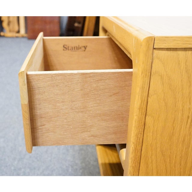 Wood Stanley Furniture Oak Contemporary Modern 22" Open Cabinet Nightstand 77614-80-33230 For Sale - Image 7 of 13