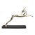 Early 20th Century Art Deco Chromed Metal Leaping Gazelle or Deer on Black Marble Base Sculpture or Car Mascot by Karl Hagenauer For Sale