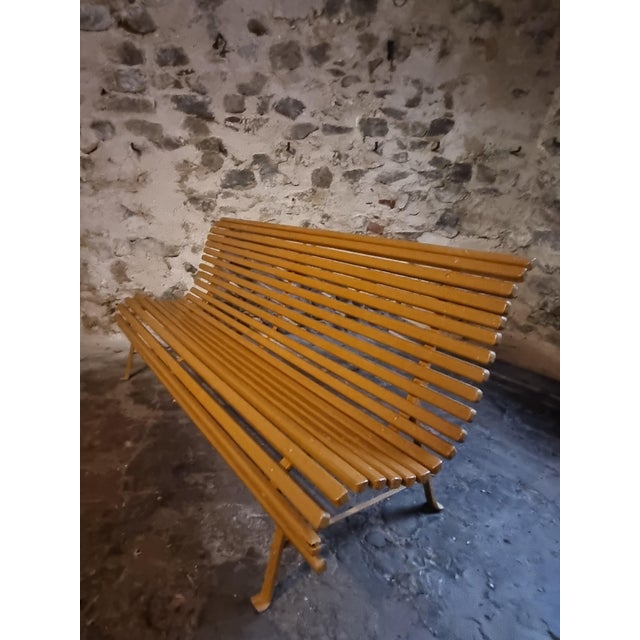 1960s Mid-Century French Pine Garden Bench, 1960s For Sale - Image 5 of 18