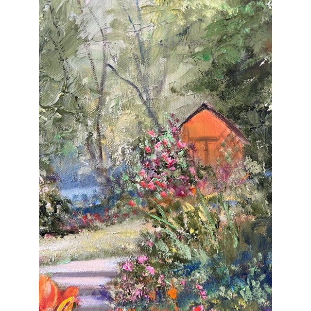 Impressionist Dorothy Fanizzi 20th Century Framed Oil Painting on Canvas - 'Tiger Lilies' For Sale - Image 3 of 5
