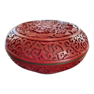 Chinoiserie Cinnabar Covered Box