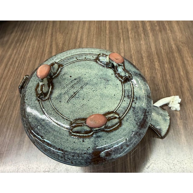 Mid 20th Century Ceramic Piece Pottery Appears to Be a Chanukah Oil Lamp Signed For Sale - Image 4 of 5