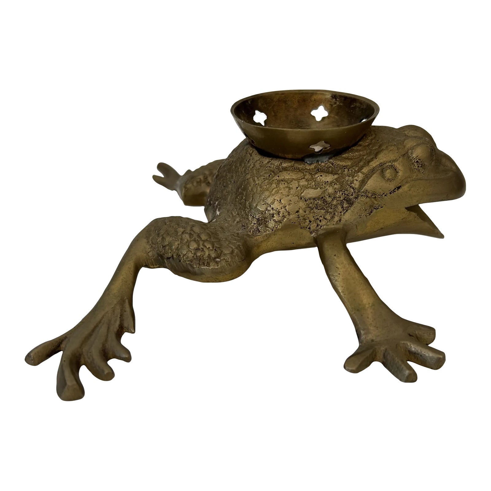 Vintage Mid 20th Century Brass Frog Candle Holder Chairish