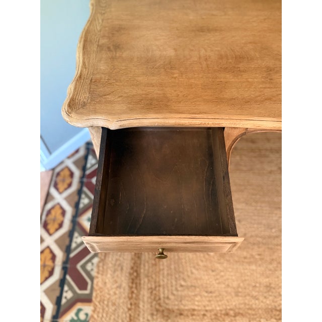 1970s Louis XV Country Chic Oak Ministers Desk, 1970s For Sale - Image 5 of 18
