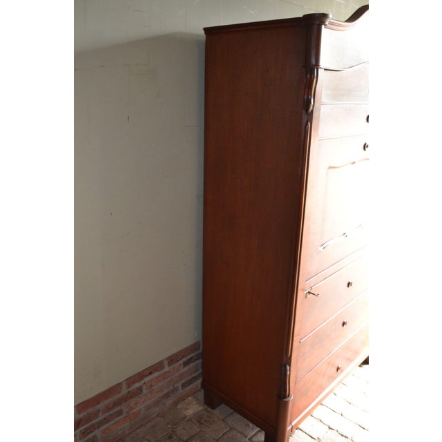 Brown Mahogany One-Door Secretary Cabinet For Sale - Image 8 of 9