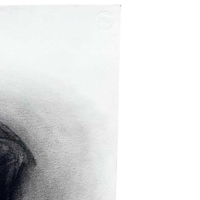 Black Mid 20th Century Charcoal Drawing by Donna Foreman Hopper For Sale - Image 8 of 9