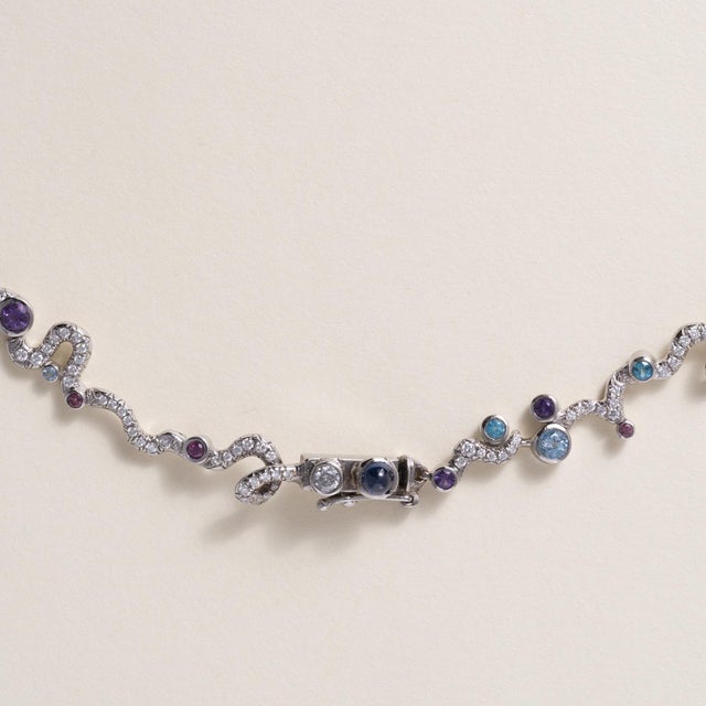 1990s 1990s 18k Mauboussin Gemstone Necklace For Sale - Image 5 of 6