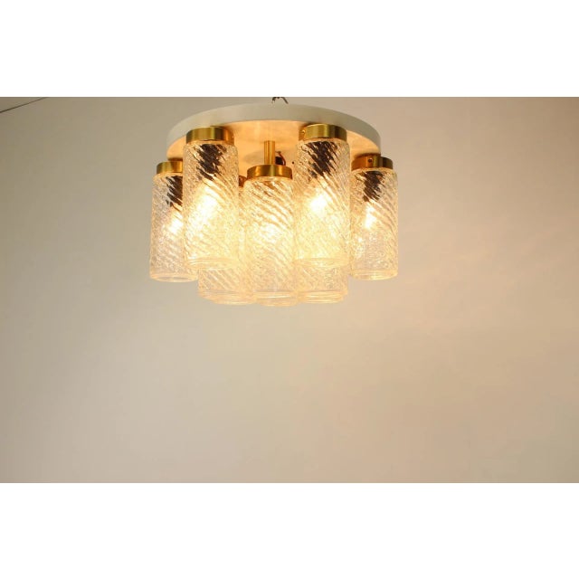 Metal Ceiling Light attributed to Napako, Czechoslovakia, 1970s For Sale - Image 7 of 13