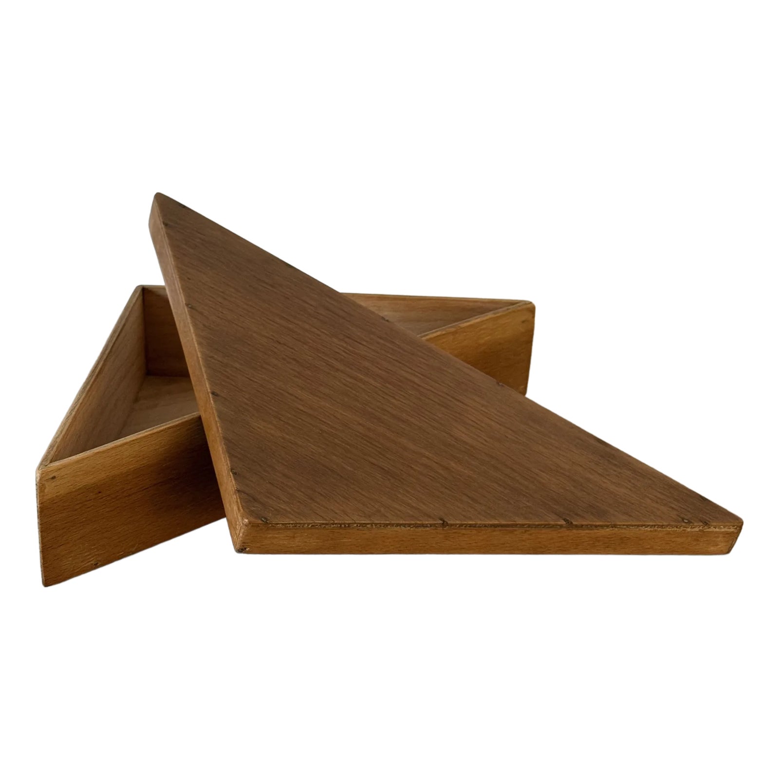 Antique Triangular Billiards Box in Wood | Chairish