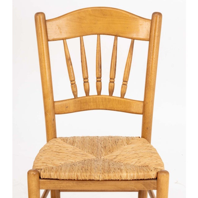 Late 20th Century French Provincial Style Beech Side Chairs, 3 For Sale - Image 5 of 5