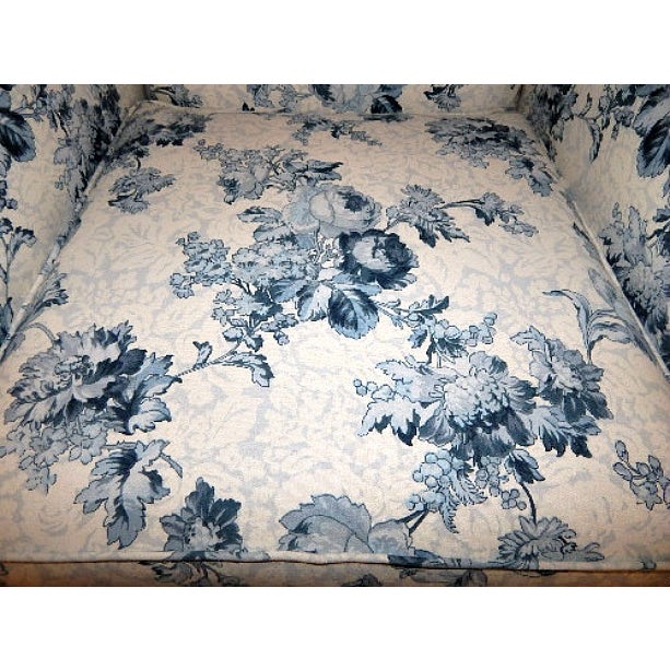 Ethan Allen Blue and White Floral Avery Chair Chairish