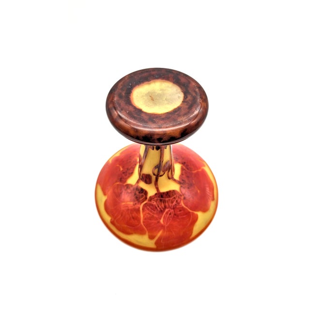 Art Deco Cameo Glass Vessel with Poppies by Charles Schneider for Le Verre Français, 1920s For Sale - Image 6 of 7