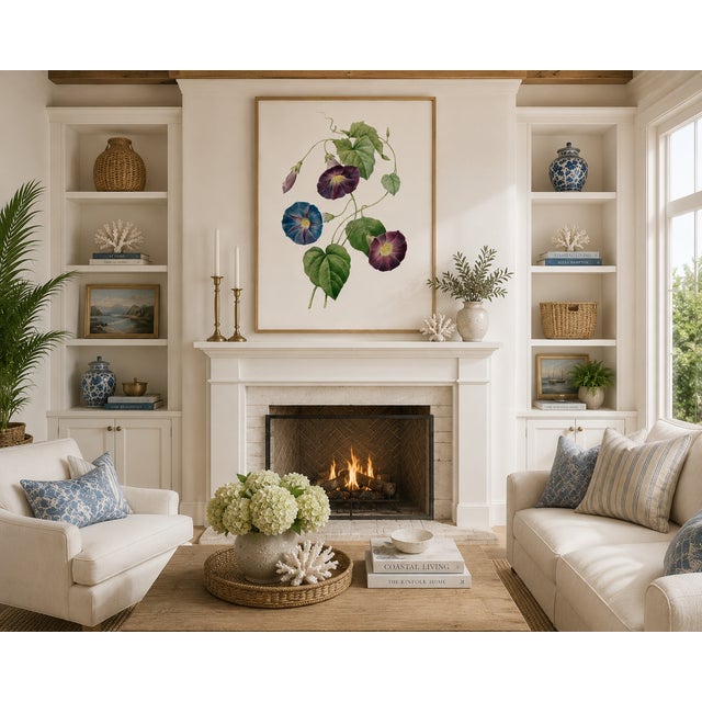 Vintage botanical artwork reproduced from an original illustration by Pierre-Joseph Redouté and refined for modern...