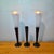 Metal Set of 3 Northern Lights Malibu Tealight Holders, Matte Black Metal & Frosted Glass Modern Candle Stands For Sale - Image 7 of 11