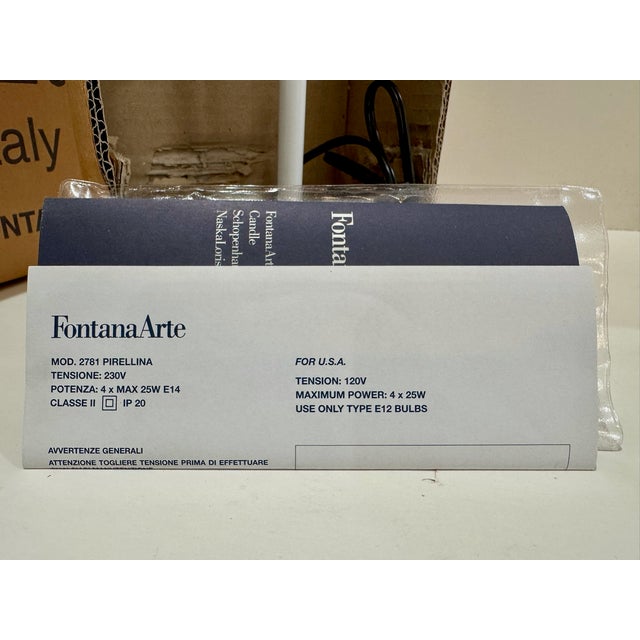 Silver 1990s Gio Ponti Fontana Arte FontanaArte Pirellina Table Lamp New in Box For Sale - Image 8 of 8