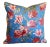 Custom-tailored pillow in designer Dutch tulip cotton fabric depicting a charming colorful floral design. Green-colored...