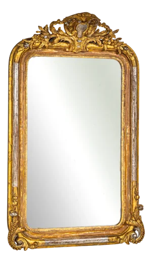 Second Half of the 19th Century Baroque Giltwood Wall Mirror