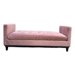 Custom Blush Pink Velvet Upholstered Daybed For Sale