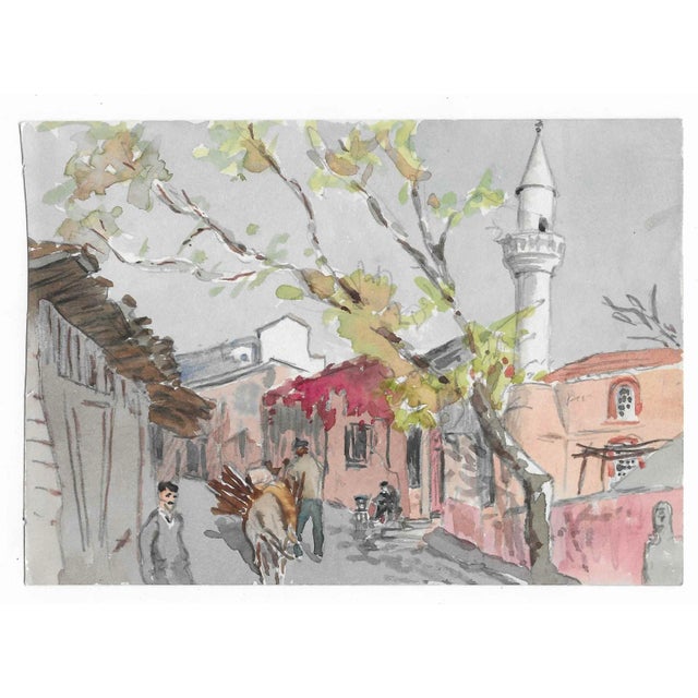 Painting by English artist Ivy Attwell (1895-1985). Attwell traveled extensively all over the world and recorded her...