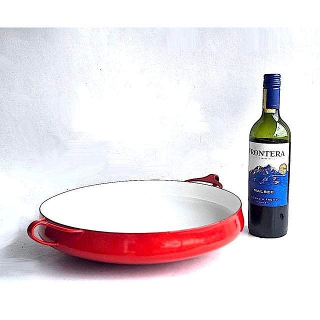 1960s Dansk Kobenstyle Red Enamel Paella Pan Designed by Jens Quistgaard For Sale In Miami - Image 6 of 12