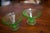 Art Deco 1930's Federal Depression Vaseline Glass Low Footed Sherbets - a Pair For Sale - Image 3 of 6
