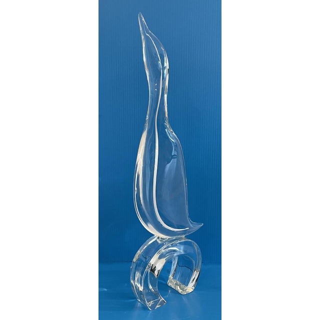 Licio Zanetti 1970s Licio Zanetti Murano Glass Signed Heron Bird Sculpture 23.75" For Sale - Image 4 of 9