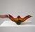 Mid-Century Modern Large Vintage Murano-Style Red, Orange & Green Sculptural Art Glass Bowl For Sale - Image 3 of 6