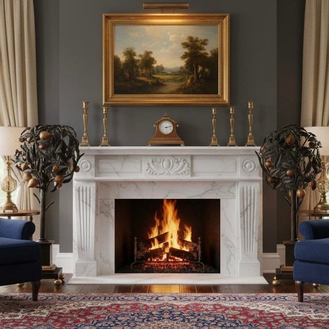 Pair of Italian Gilt and Mixed Metal Lemon Topiaries Quantity For Sale In West Palm - Image 6 of 6