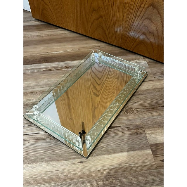 Art Deco Mirrored and Etched Glass Large Vanity Tray For Sale - Image 4 of 8