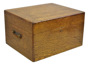 Antique Arts & Crafts Quartersawn Oak Fitted Silverware Case Flatware Chest Box