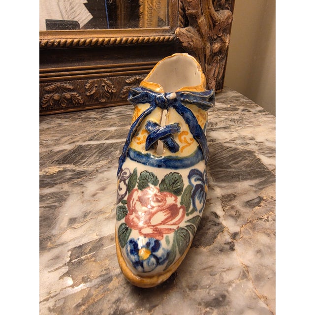 French Faience Tin Glazed Shoe For Sale In San Antonio - Image 6 of 11
