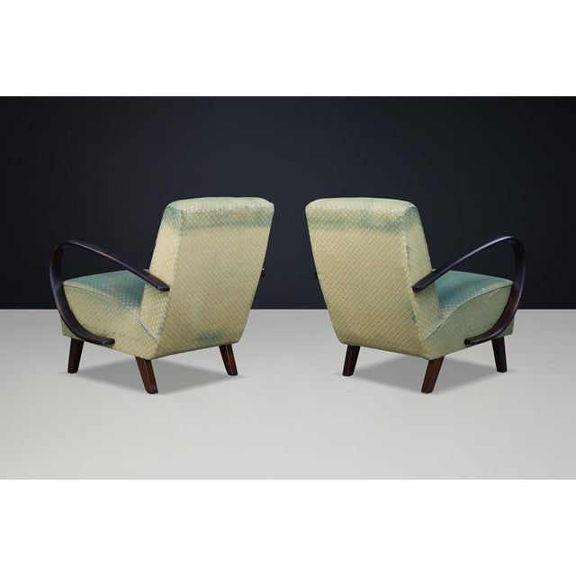 Sculptural Bentwood Lounge Armchairs by Jindřich Halabala, Czechoslovakia, 1940s, Set of 2 For Sale - Image 13 of 17