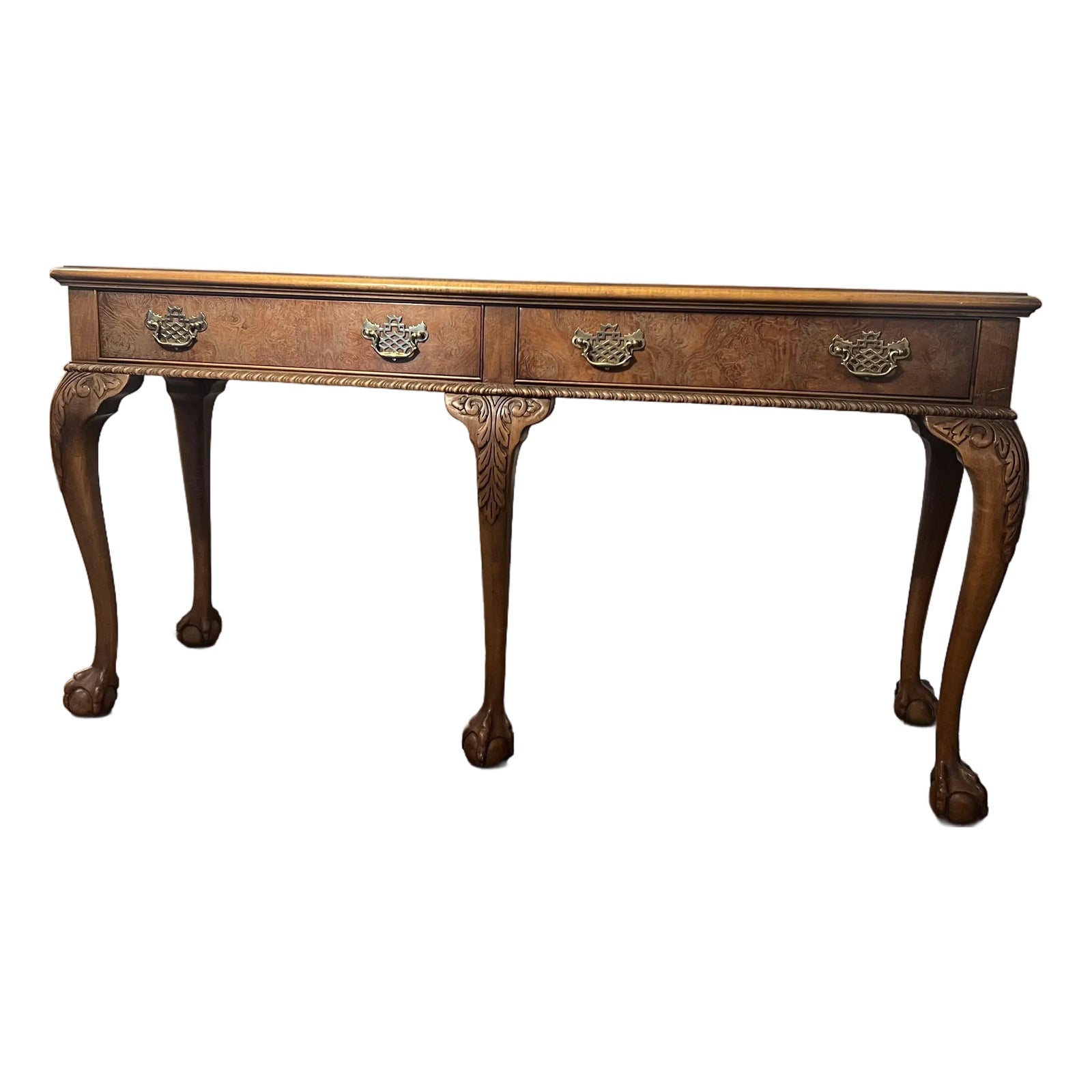 Mid 20th Century Baker Furniture Queen Anne Console Table | Chairish