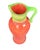 Murano Vintage Murano Art Glass Pitcher, Scavo-Style, Coral-Red & Green For Sale - Image 4 of 9