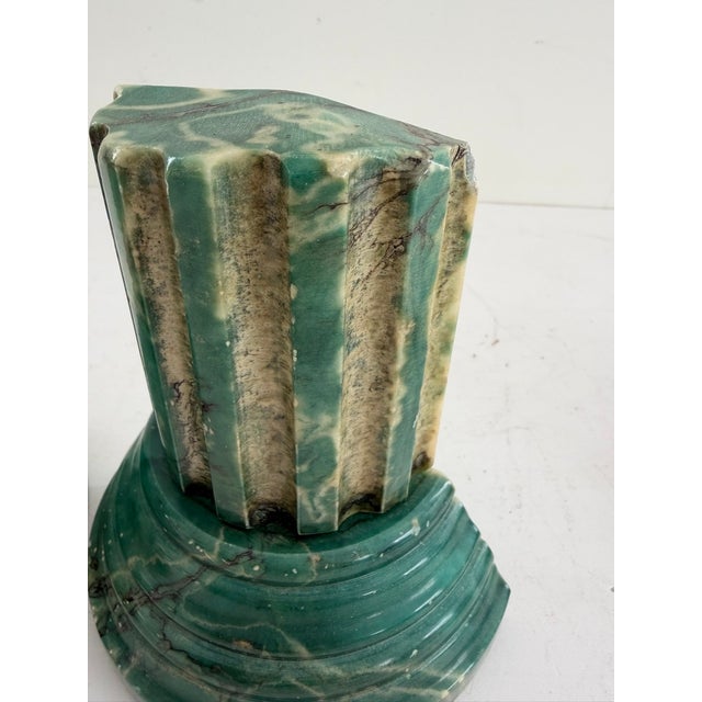 Vintage Green Onyx Marble Bookends, Italian, Mid-20th Century For Sale In Orlando - Image 6 of 9